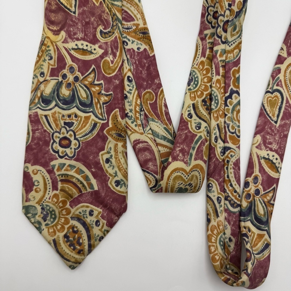 Vintage Architect 100% Italian Silk Men’s Neckties Floral Hearts - Picture 4 of 7